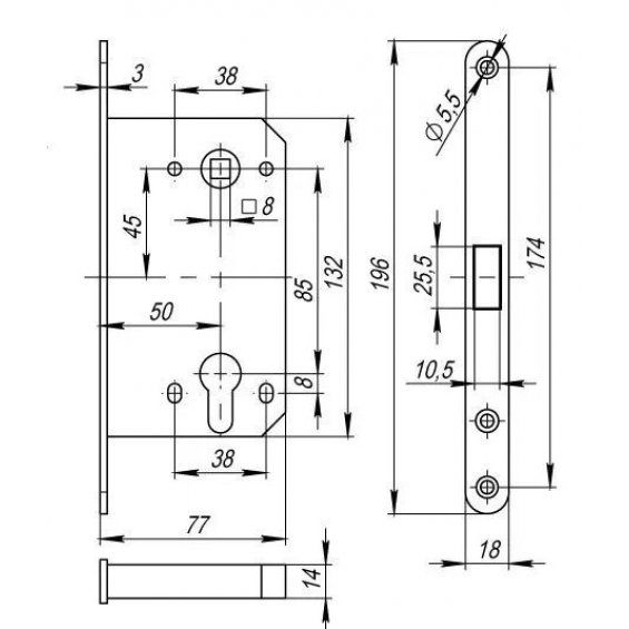 Магнитный Замок RUCETTI RM1885 BL, Чёрный Магнитный Замок RUCETTI RM1885 BL, Чёрный