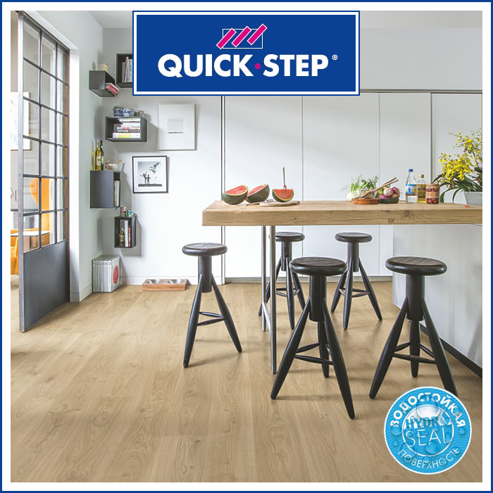 Ламинат Quick Step Perspective Hydro Доска Дуба Белого Светло-Бежевая PER6075-foto2