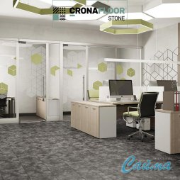 Замковая SPC-PVH Плитка CronaFloor Stone Торнадо Серый-foto2
