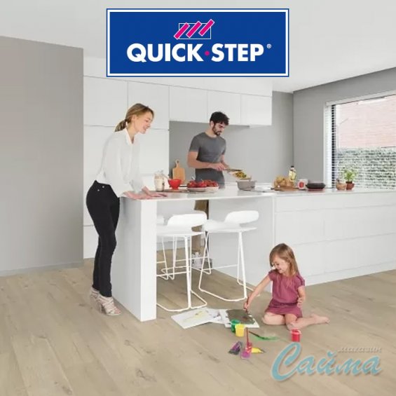 PUGP40103 Дуб Хлопковый Бежевый Клеевая Виниловая ПВХ-Плитка Quick Step Pulse Glue Plus