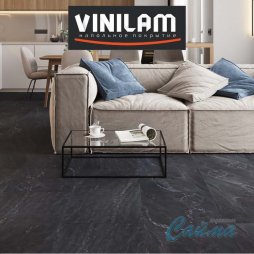 Неаполитанский Черный 91910 Клеевая (Виниловая) LVT-PVH Плитка VINILAM CERAMO-foto2