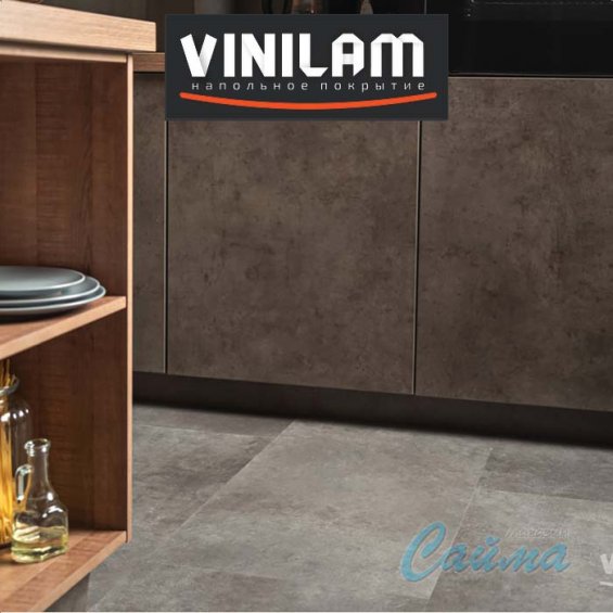 VINILAM CERAMO Камень Цемент Стальной mm 71610 6 - Замковая SPC-плитка