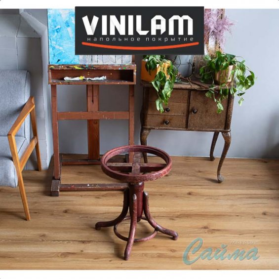 VINILAM Гибрид + пробка Премиум 8 мм Дуб Мадрид 33100 - Замковая SPC-плитка