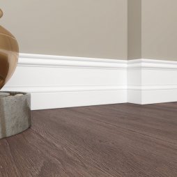 Белый плинтус UltraWood Base 0002 P (14х133х2000) Не требует окраски