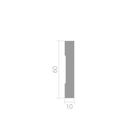 Белый профиль UltraWood BO 6010 i (10х60х2000) Под окраску
