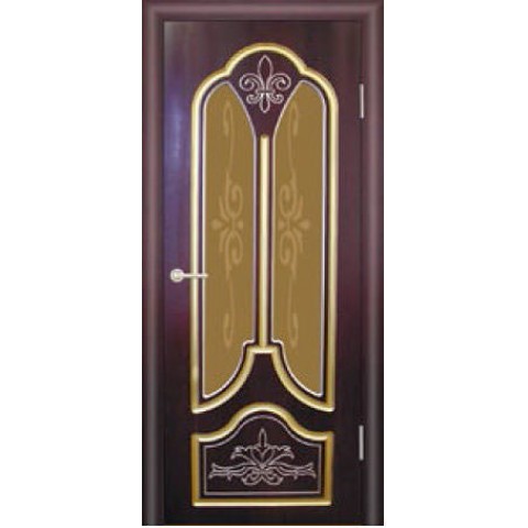 Межкомнатная Дверь (ЧФД) Александрия Стекло с Матированным Рисунком, Патина