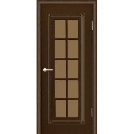 Межкомнатная Дверь (ЧФД) ПР-35 Стекло Бронза (с решеткой)