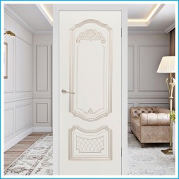 Гранада ПГ - Межкомнатная Дверь Эмаль + Патина «Белое Золото»