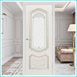 Гранада ПО - Межкомнатная Дверь Эмаль + Патина «Белое Золото»