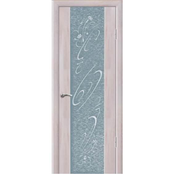 Межкомнатная Дверь Геона. Люкс 1 Остекленная Триплекс с Тканью с Рисунком со Стразами