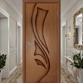 Эксклюзив (Глухая) Лилия - Шпонированная Межкомнатная Дверь Орех