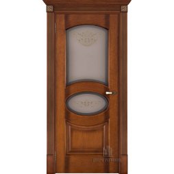 Соло ПДО (Шпон) Кристалл Закаленное Светлый Мед - Межкомнатная Дверь Porte Vista